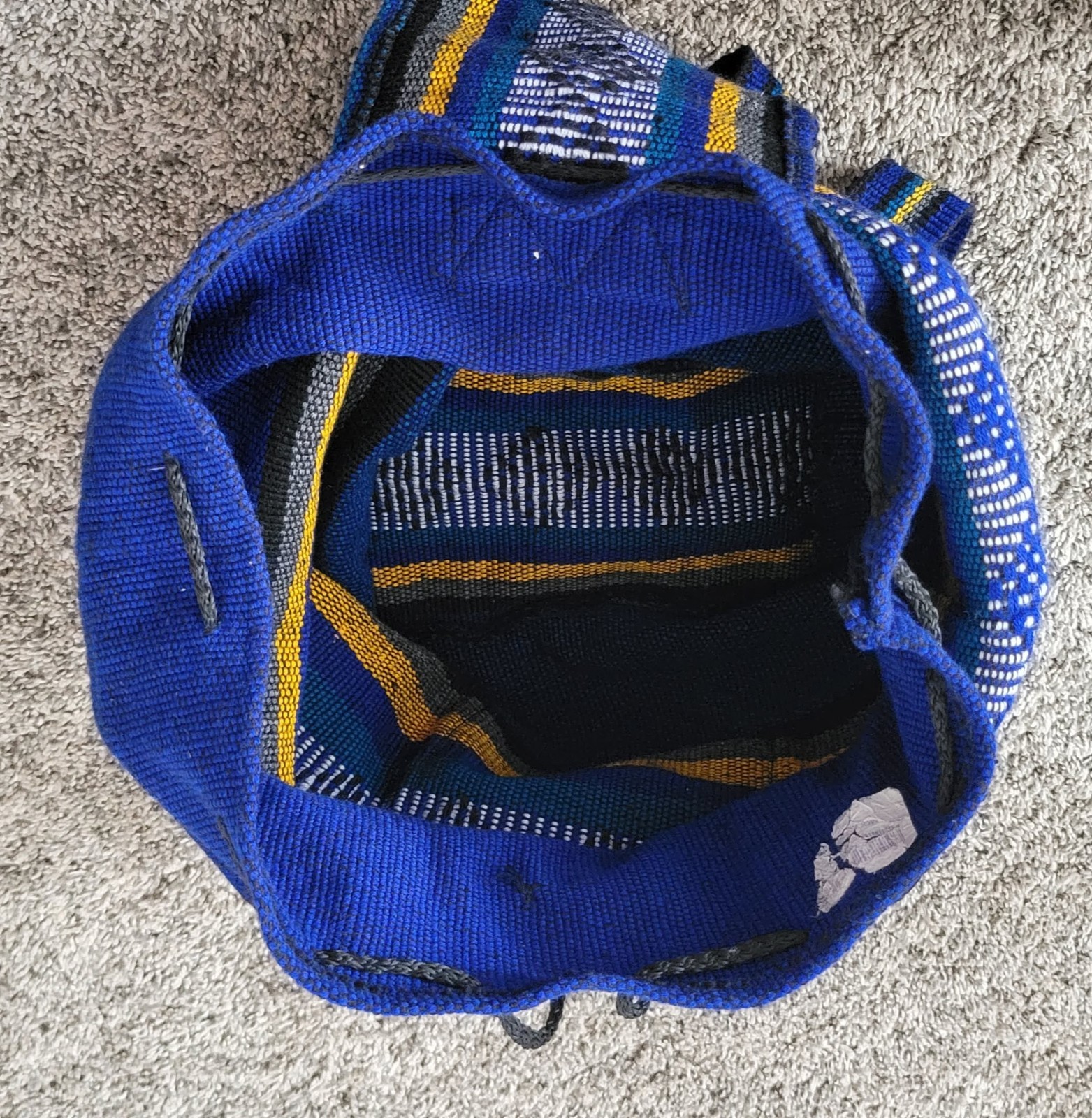 BACKPACK , HIPPIE GEAR , AUTHENTIC PINZON , BLUE YELLOW