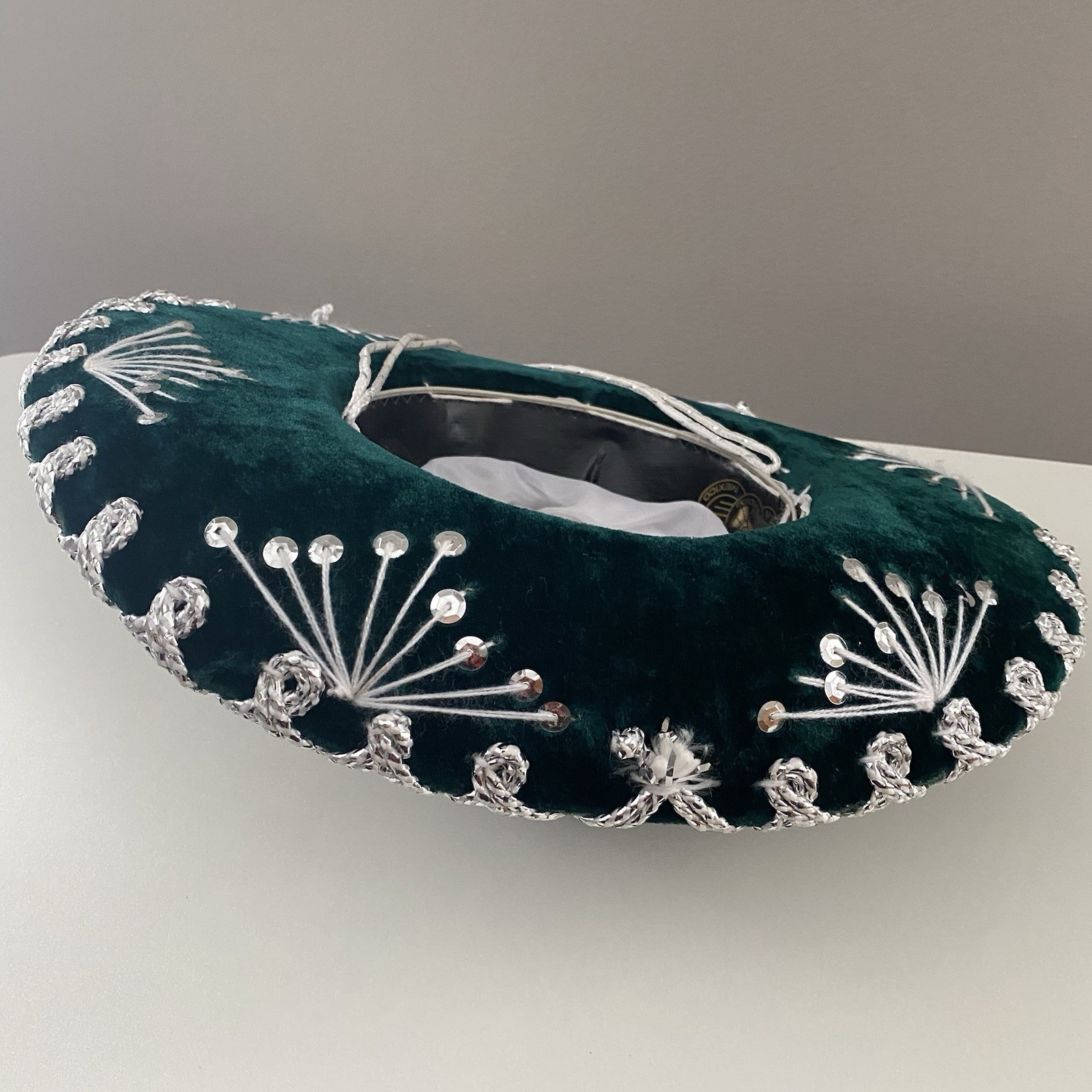 Pigalle Sombrero Charro Green Velvet Silver Embroidery Unisex Children Size P
