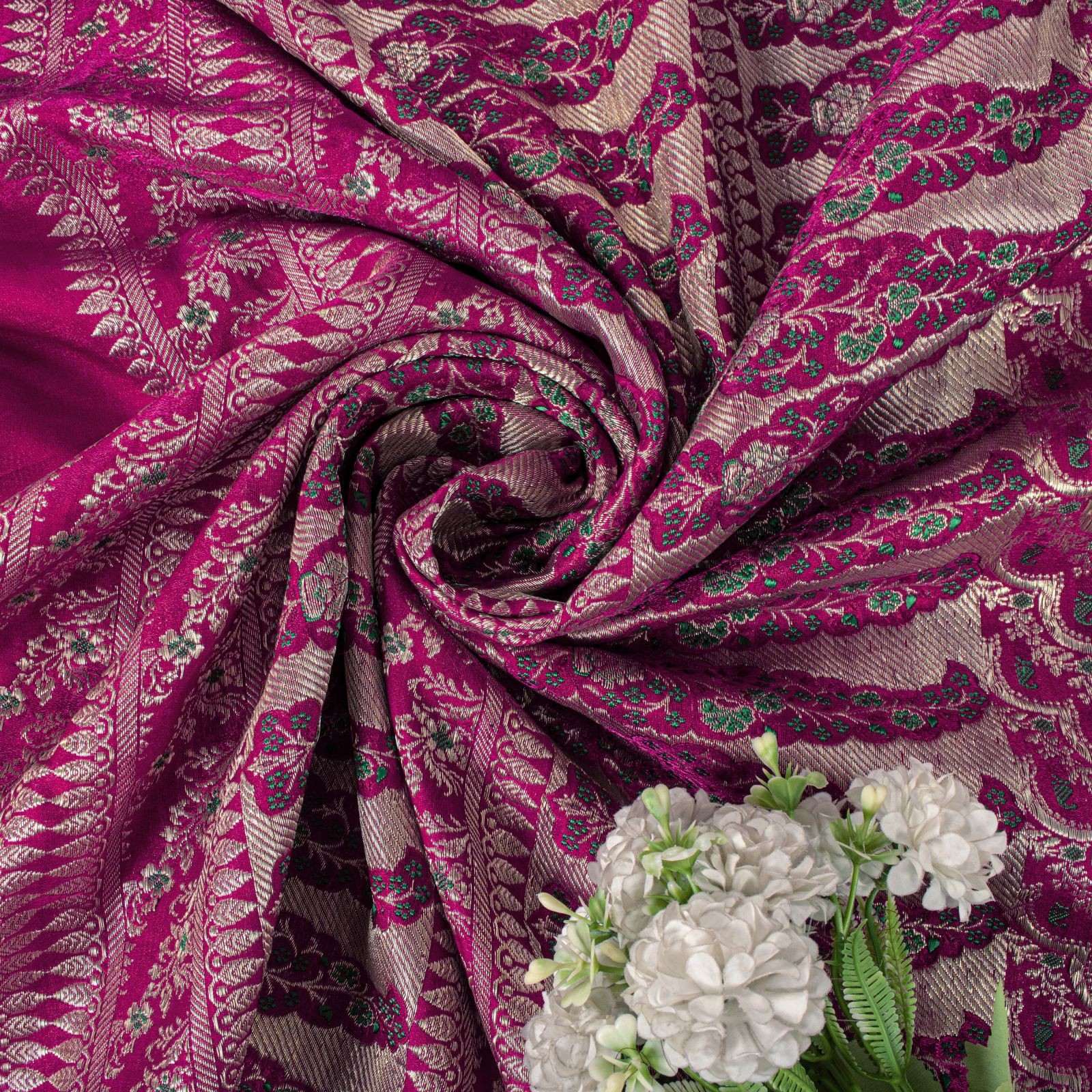 Sanskriti Vintage Pink Blend Silk Saree Zari Hand Woven Banarasi Brocade 5Ydsari