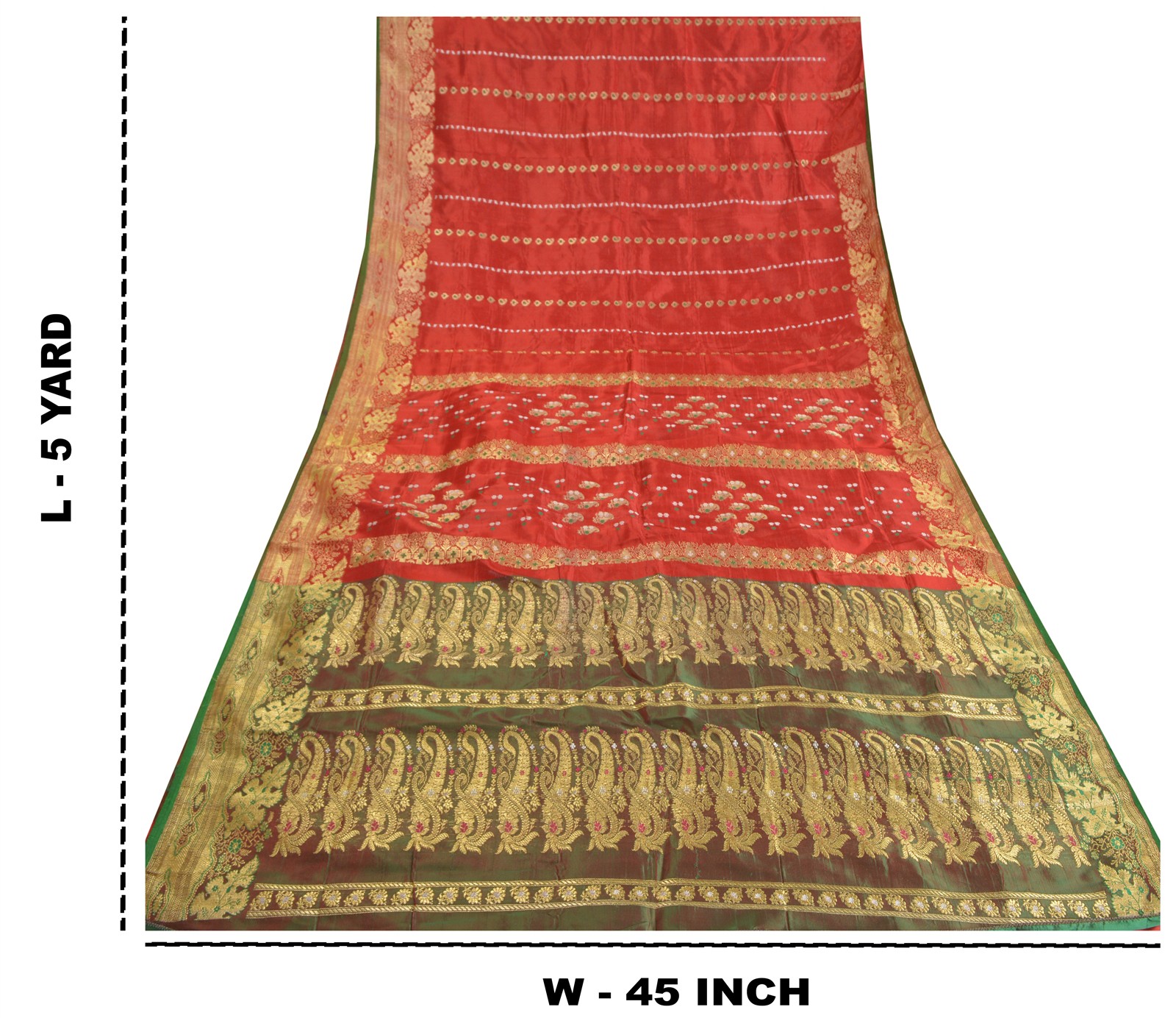 Sanskriti Vintage Red Blend Silk Zari Handwoven Saree Banarasi Brocade Craftsari