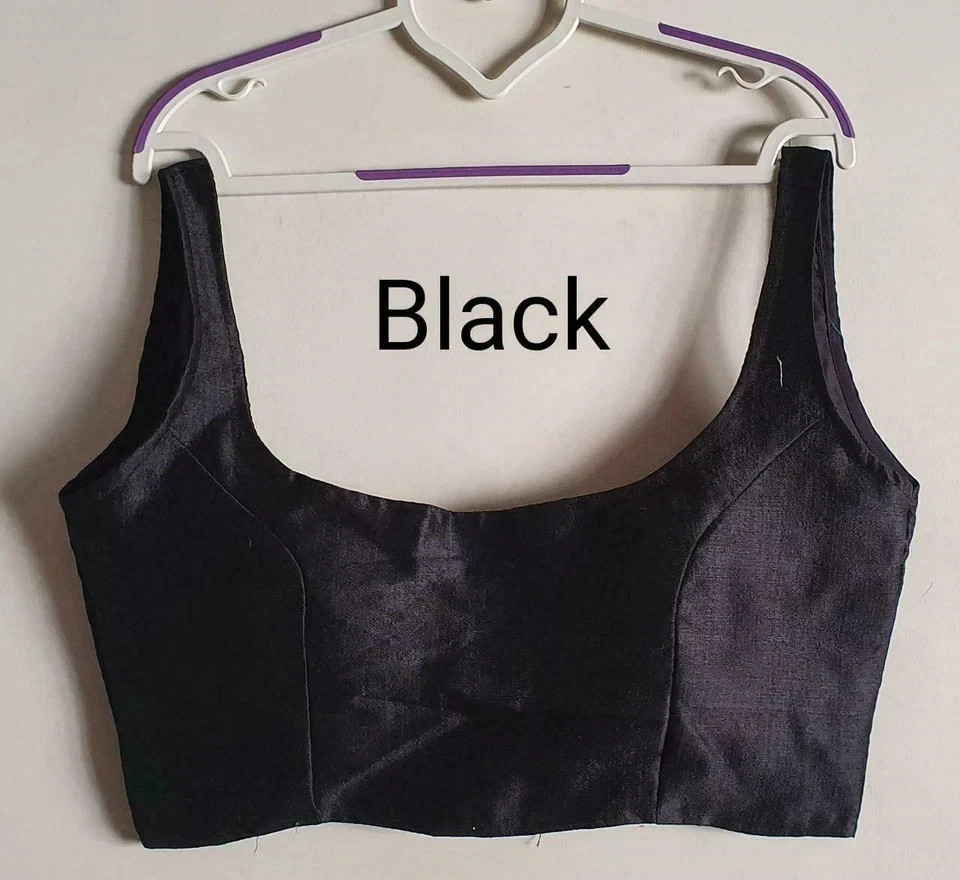 Indian Plain Stitched Sleeveless Blouse Bollywood Designer Full Stitched Blouse