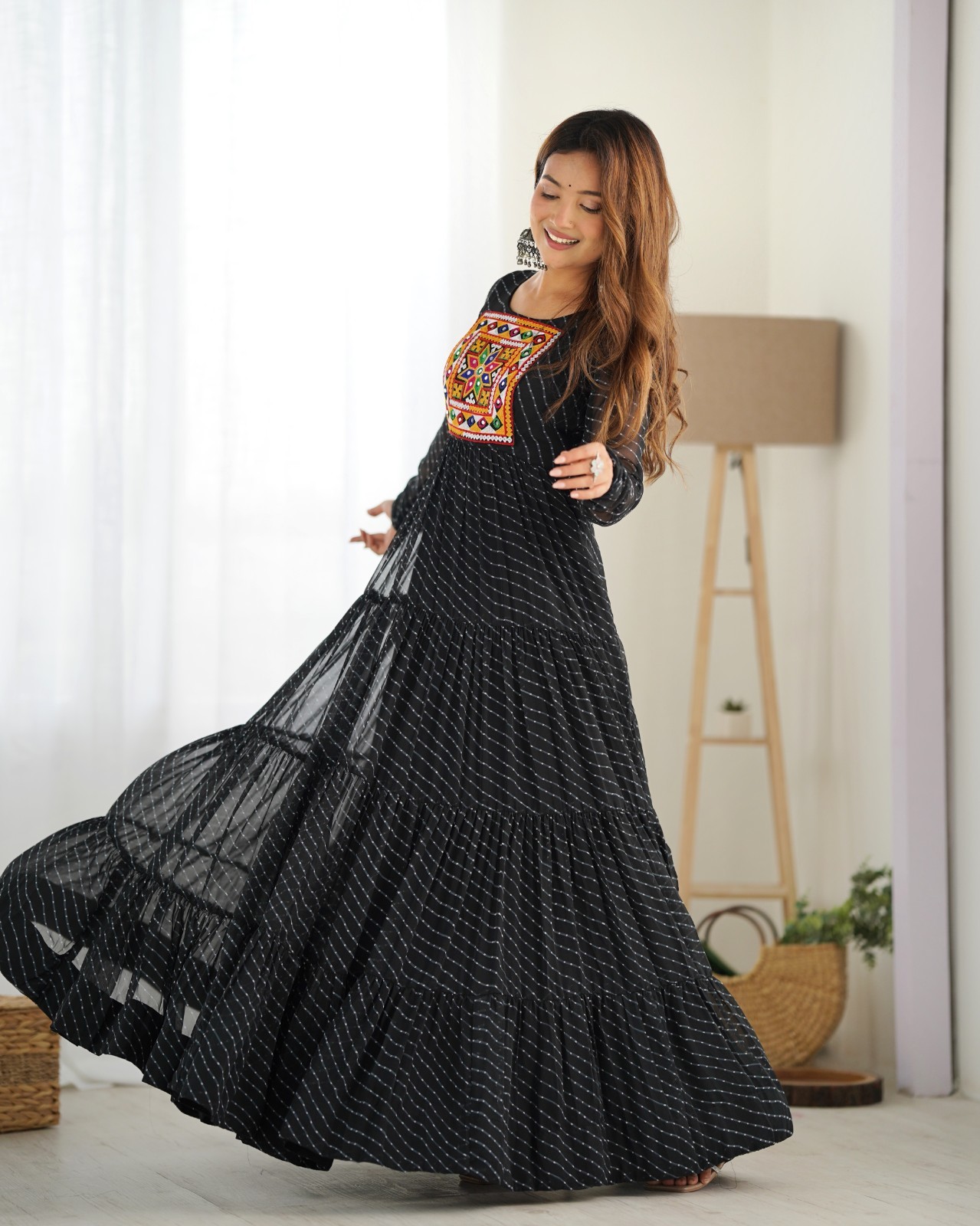 Fancy Gamthi Work Kurti Festive Wear Indian Traditional Long Tunic For Women’s