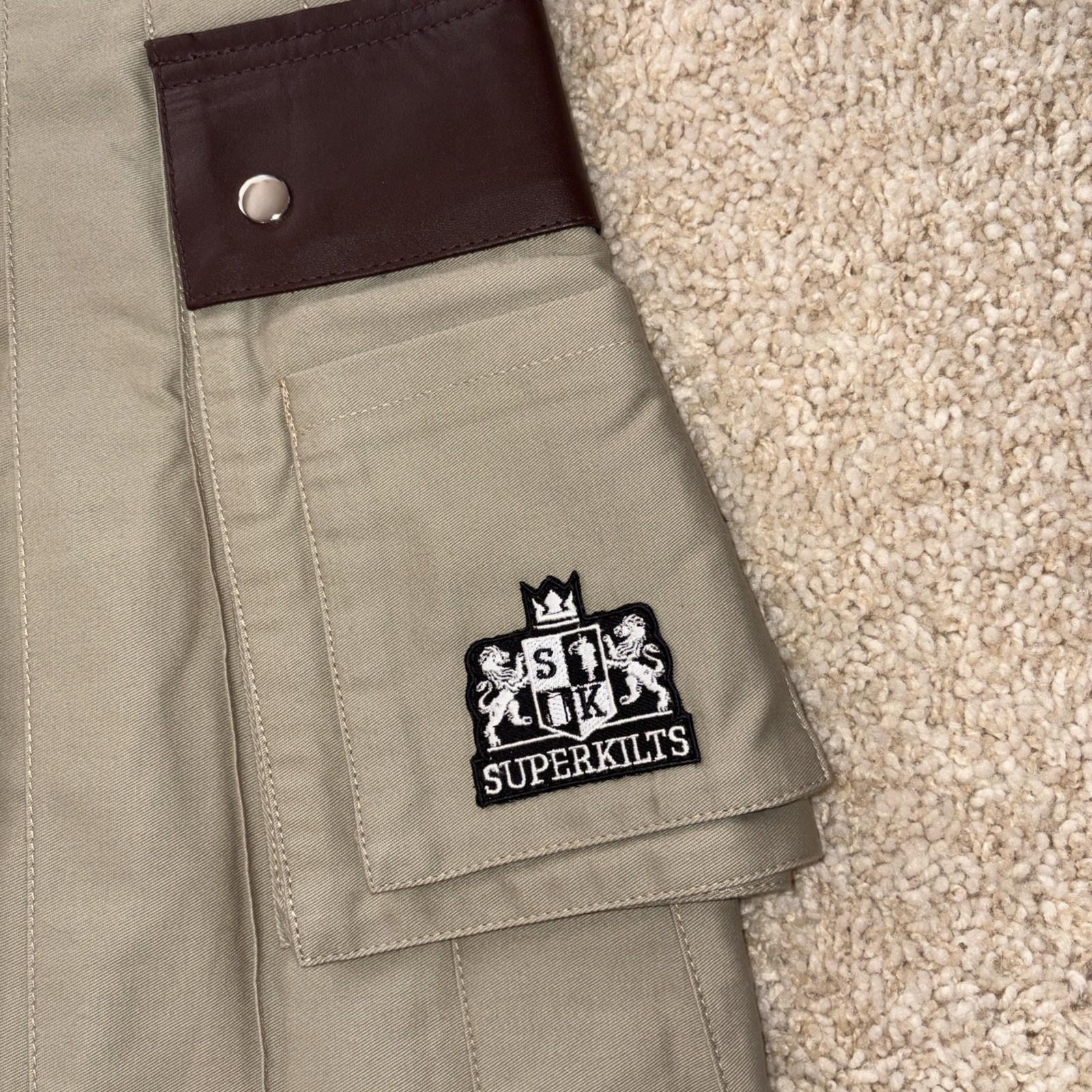 Superkilts Olive Green Cotton Utility Kilt Irish Scottish Highland