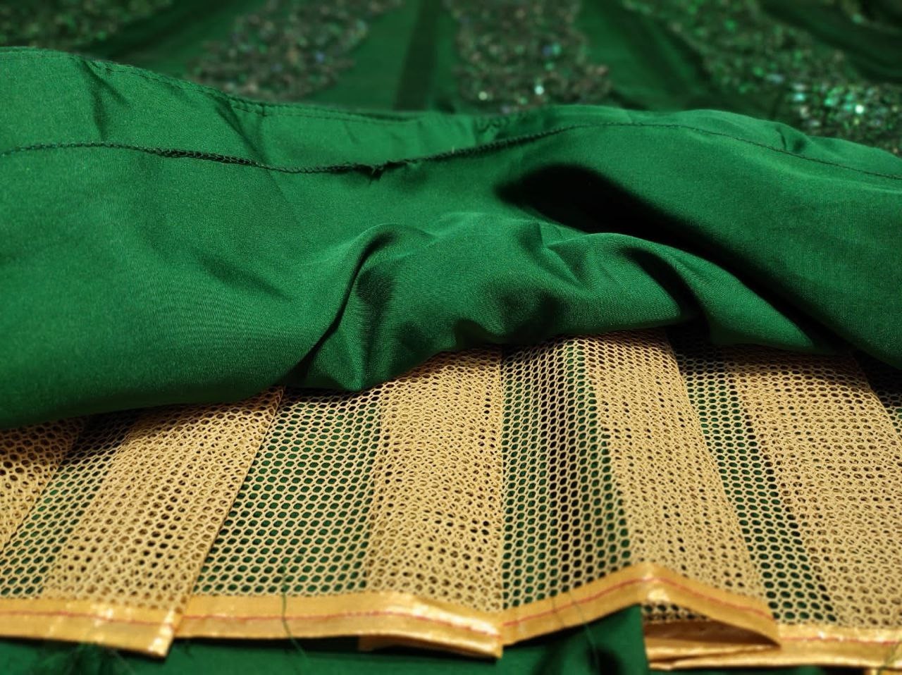 Attractive Designer Green Soft Net Lehenga Choli With Dupatta For Wedding