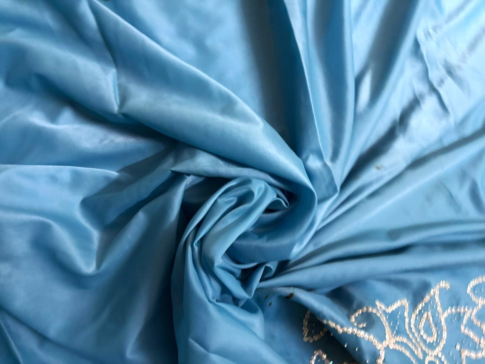 Traditional Saree Women Wrap Embroidered Sewing Fabric Sari Blue Sari Silk Dress