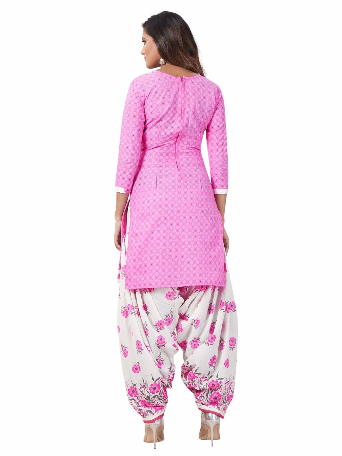 Miraan Women Cotton Unstitched Dress Material(BANDCOL923, Pink, Free Size)