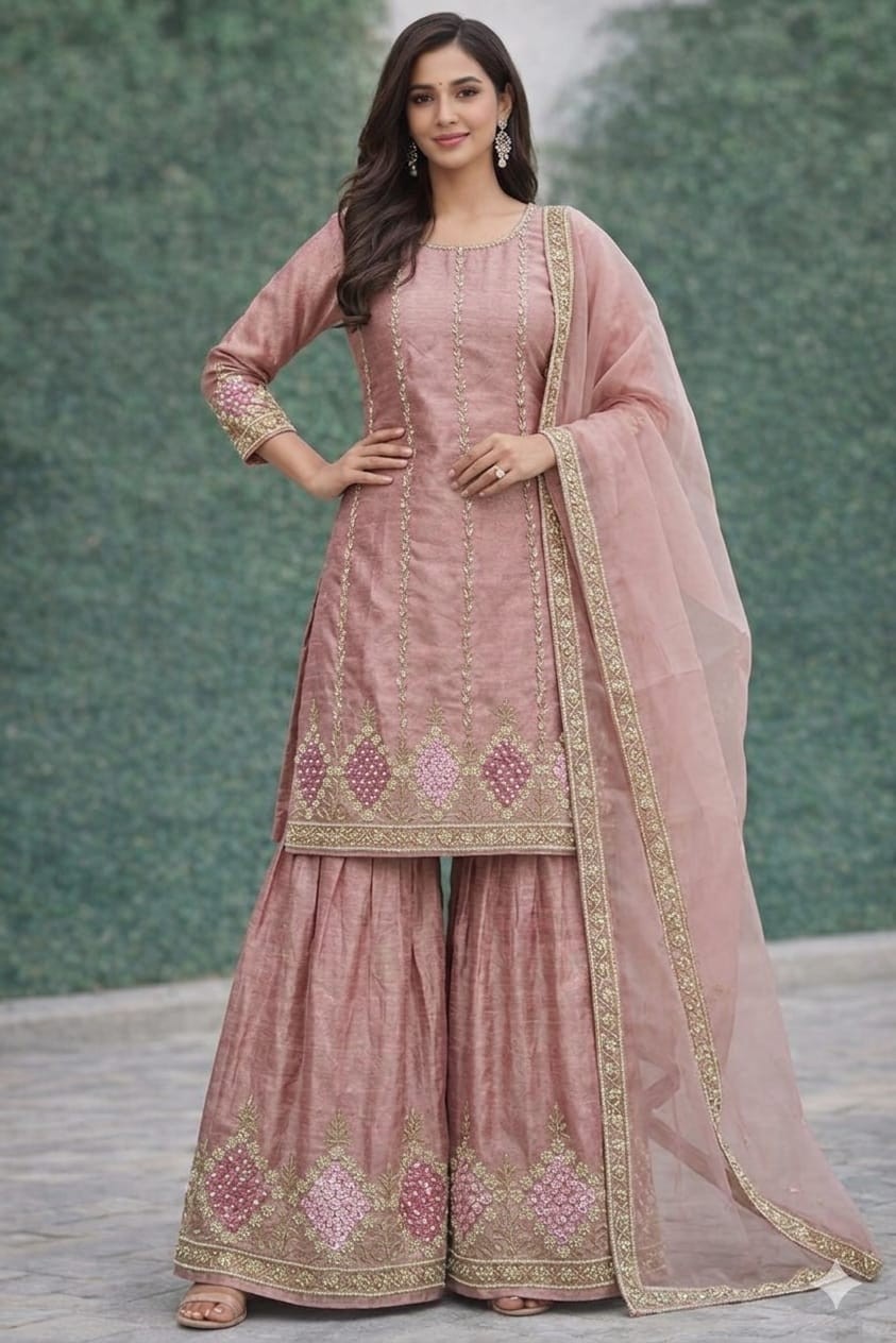 Turquoise Organza Salwar Kameez Set | Handmade Hand Embroidery | Custom Size…