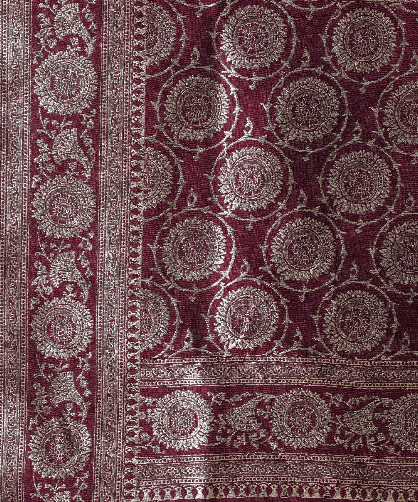 Areca Designer Royal Maroon Butto Silk saree blouses women Saree cut- 5.5 meter