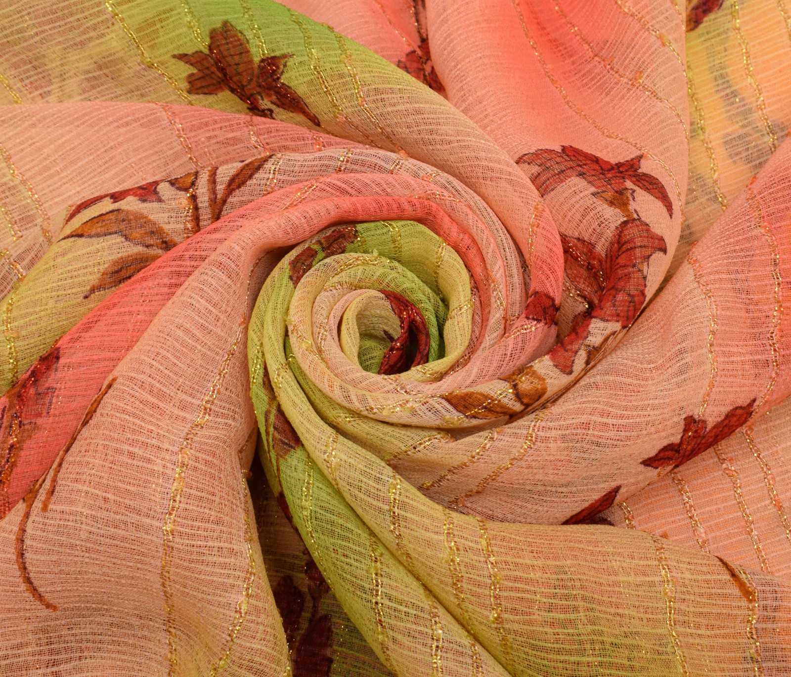 Sushila Vintage Multi-Color Saree Blend Silk Printed Floral Soft Craft Fabric