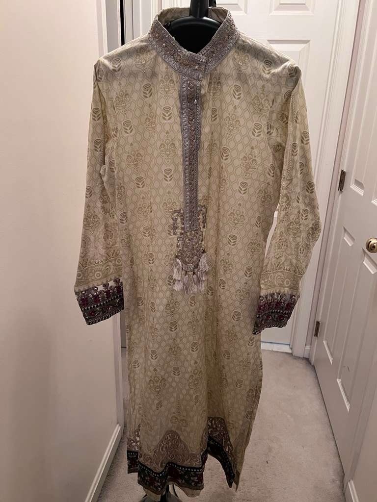 Custom Stitched Maria B Women’s Pakistani Embroidered Salwar Kameez 3-Piece