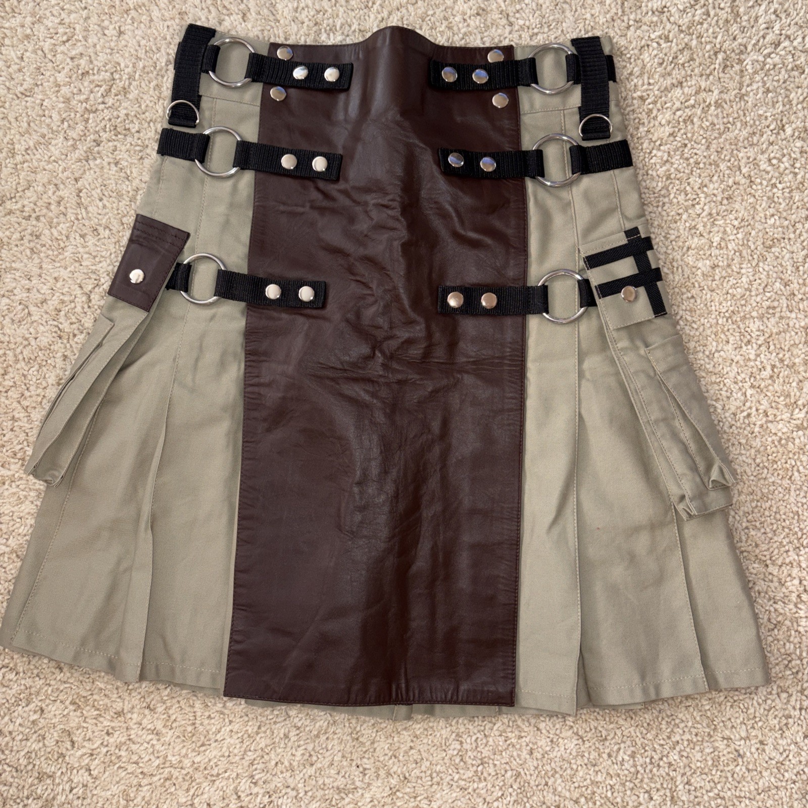 Superkilts Olive Green Cotton Utility Kilt Irish Scottish Highland