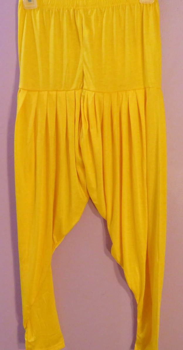 NEW Traditional Women’s Patiala Indian tradition yellow pants size XL