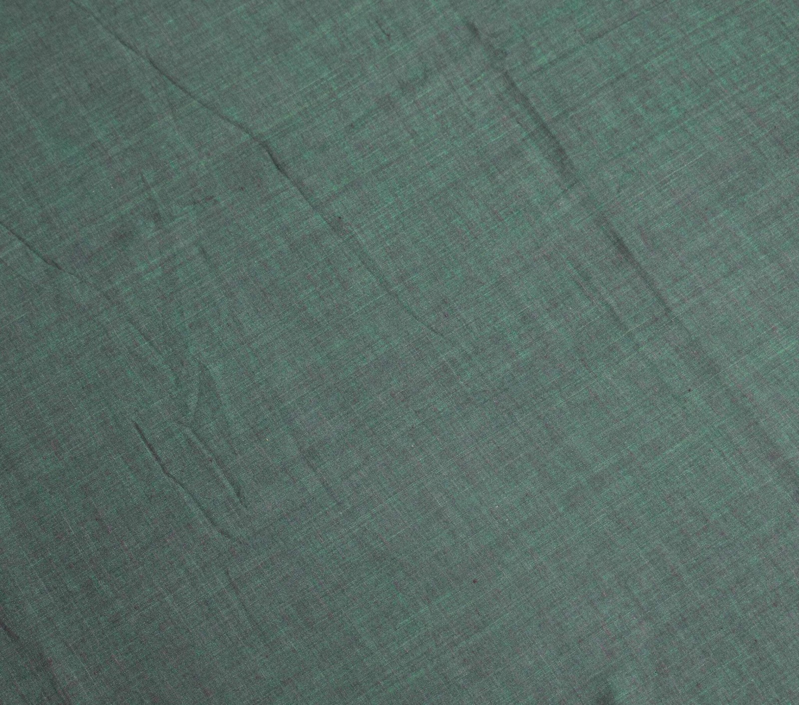 Sushila Vintage Dark Green Saree with Maroon Woven Border PureCotton Sari Fabric