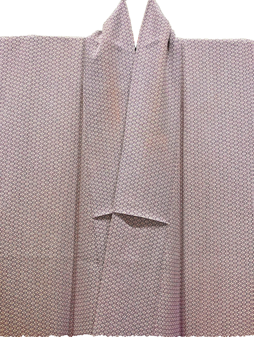 Vintage Komon Kimono Japan Silk Chirimen Edo Komon Katazome Royal Purple Yuki64