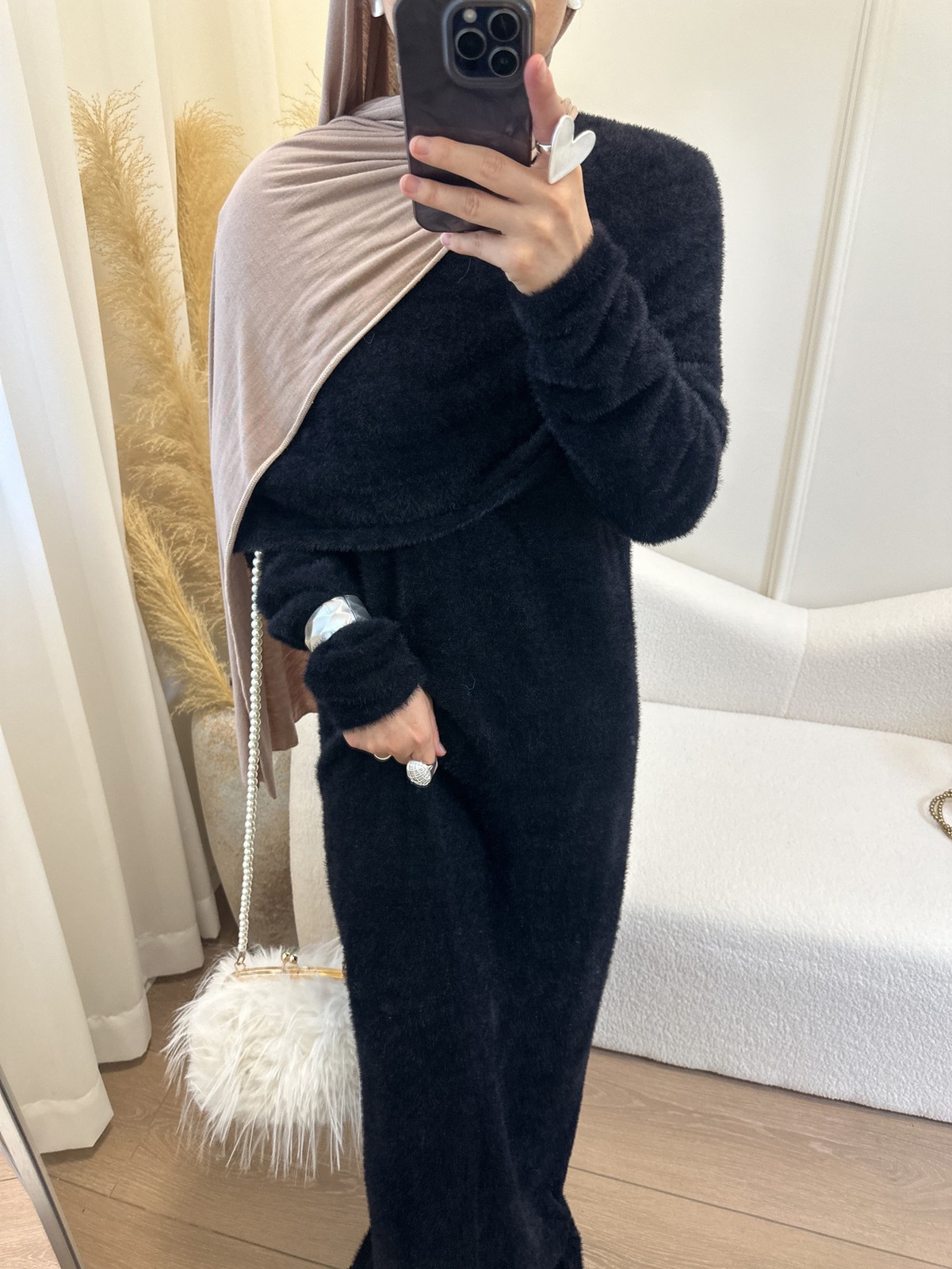 Regular Fit Soft Women Abaya With Belt Fashion Solid Color Sweater Wrap Kaftan