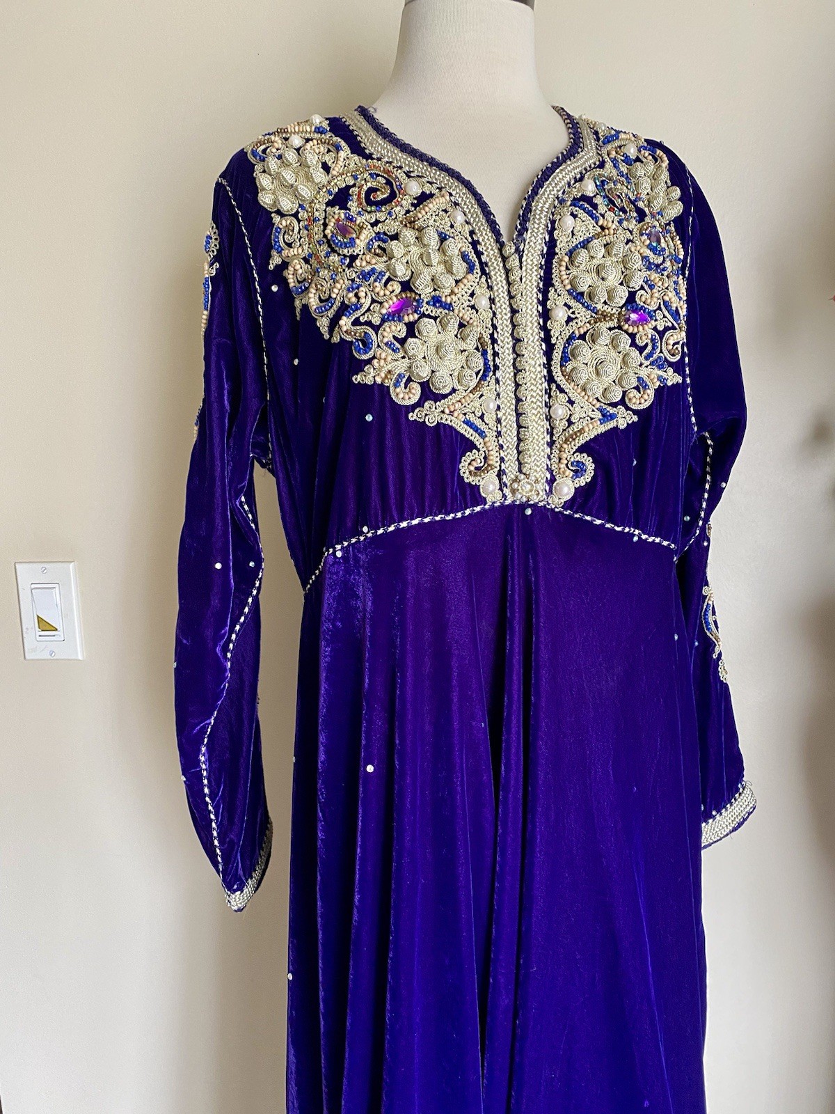 Velvet Flowy Anarkali Floor Length Indian Pakistani Wedding