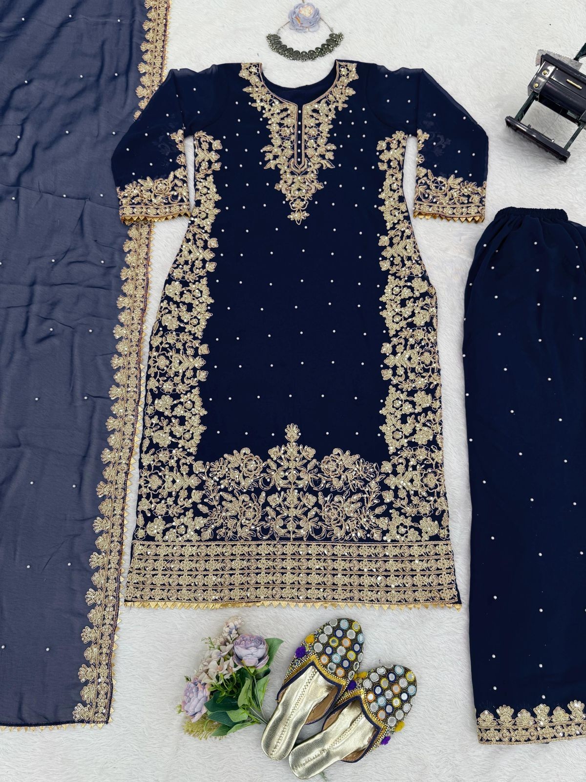 SALWAR KAMEEZ PAKISTANI INDIAN WEDDING PARTY WEAR DRESS BOLLYWOOD SUIT SHARARA
