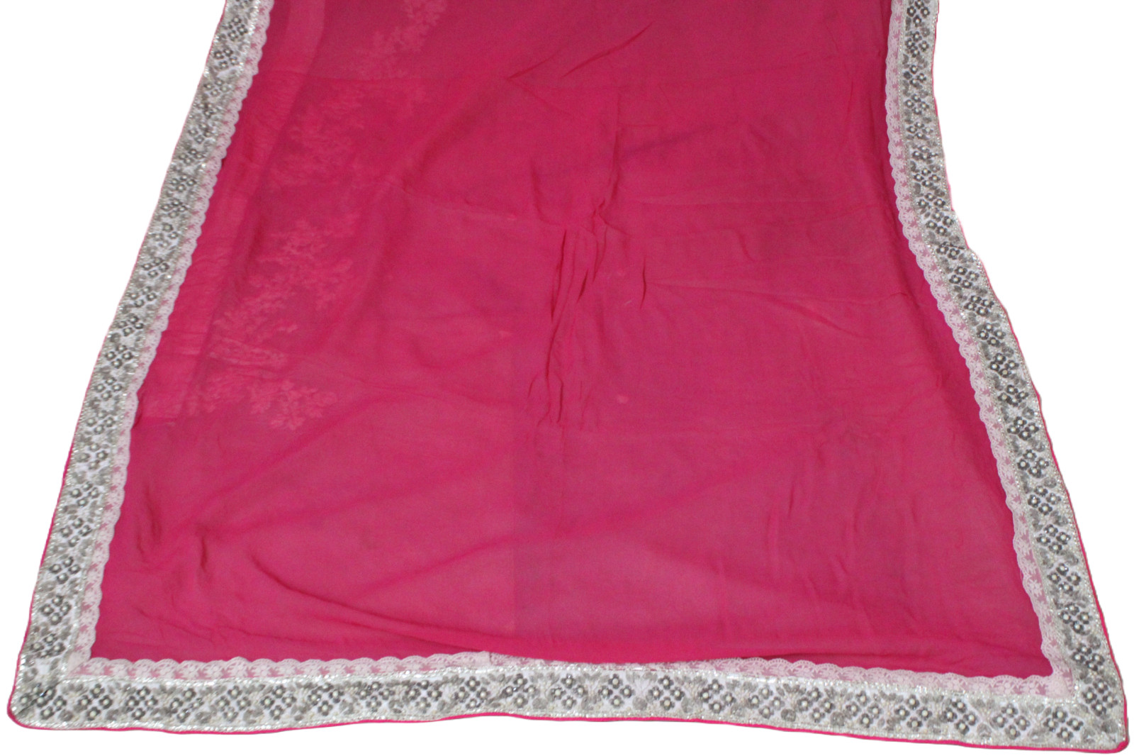 Pink Embroidered Wedding Dress Indian Vintage Bollywood Bridal Sari Party Wear