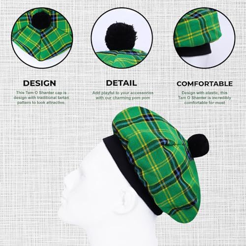 Scottish Traditional Tam o’ Shatner Acrylic One Size American Green 029tcp