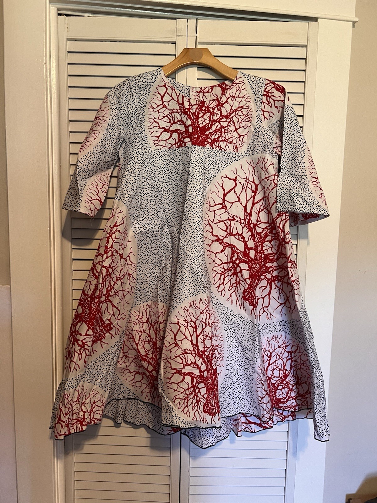 NIGERIAN AFRICAN Women’s Dress Size Small S Handmade Short Sleeve White Short