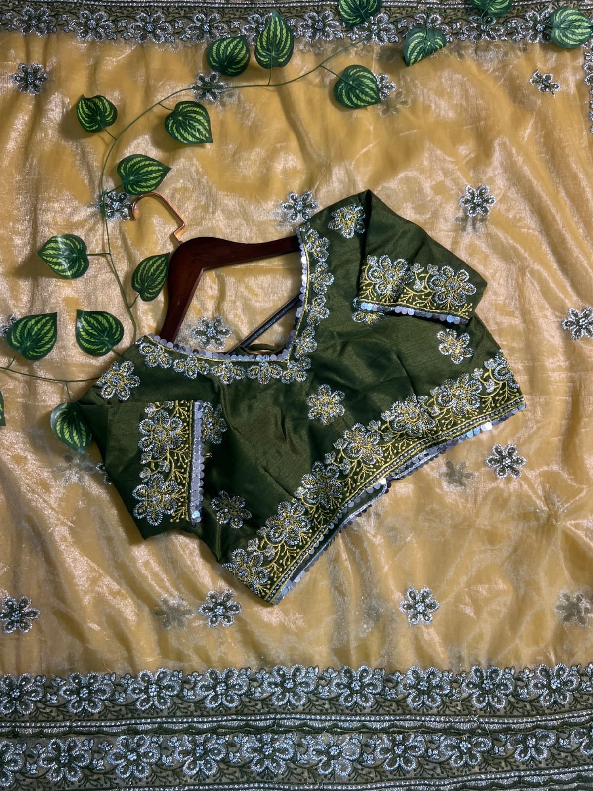 Designer Sari Bollywood Bridal Silk Saree Blouse South Indian Ethnic Ready Made