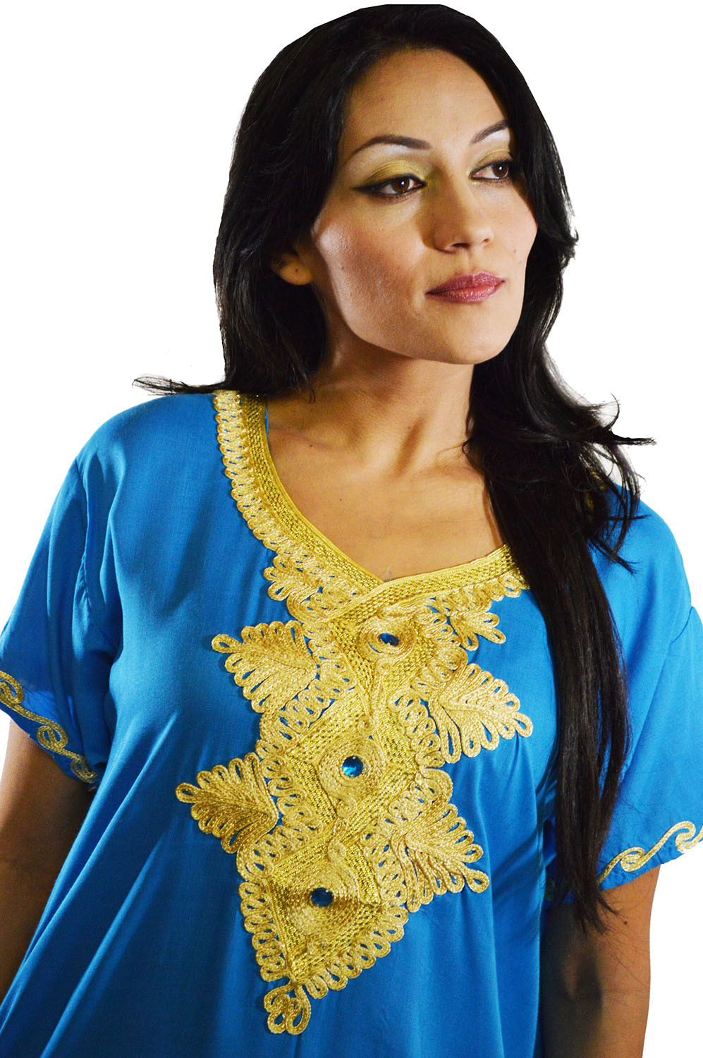 Moroccan Caftan Kaftan Women African Beach Summer Long Dress Light Blue