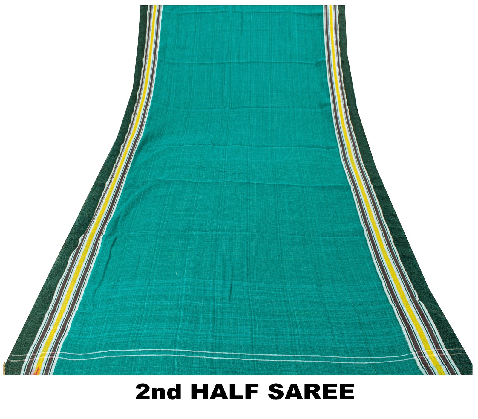Sanskriti Vintage Blue 100% Pure Cotton Saree Tant Hand Woven Bengali Sari 5.5Yd