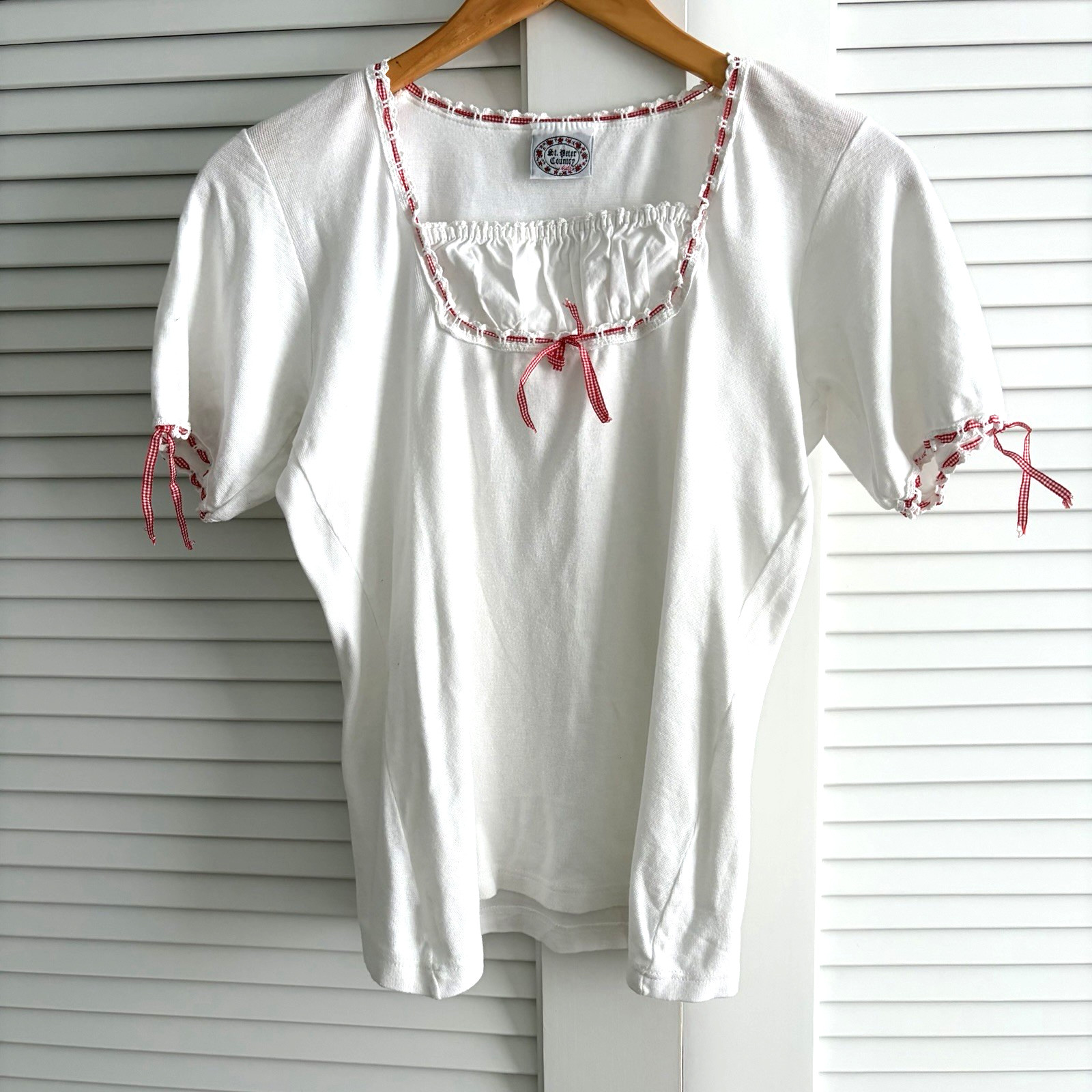 Vintage German DIRNDL Top OKTOBERFEST Blouse Shirt St. Peter Country S/M