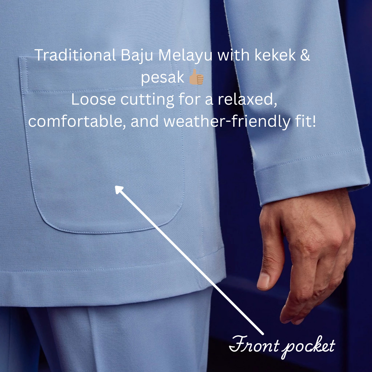 Bulan Bintang Baju Melayu Traditional Fit Malay Attire – FREE sampin & shipping