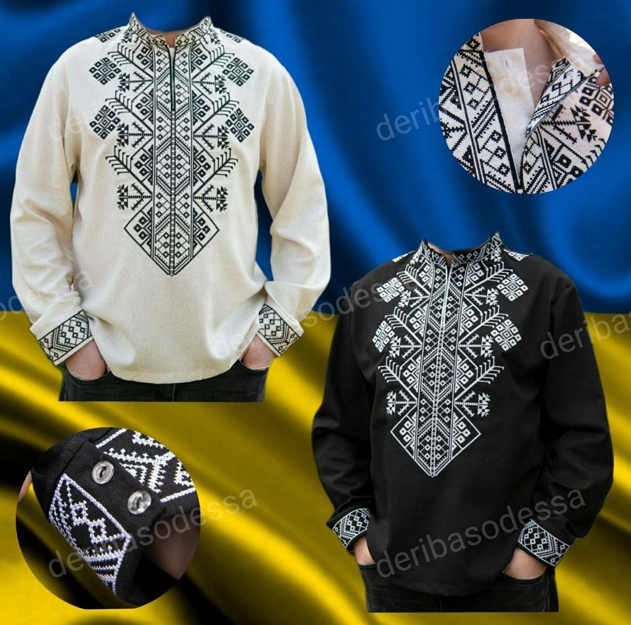 Traditional Ukrainian embroidered shirt for men Vyshyvanka S,M,L XL,2XL,3XL,4XL