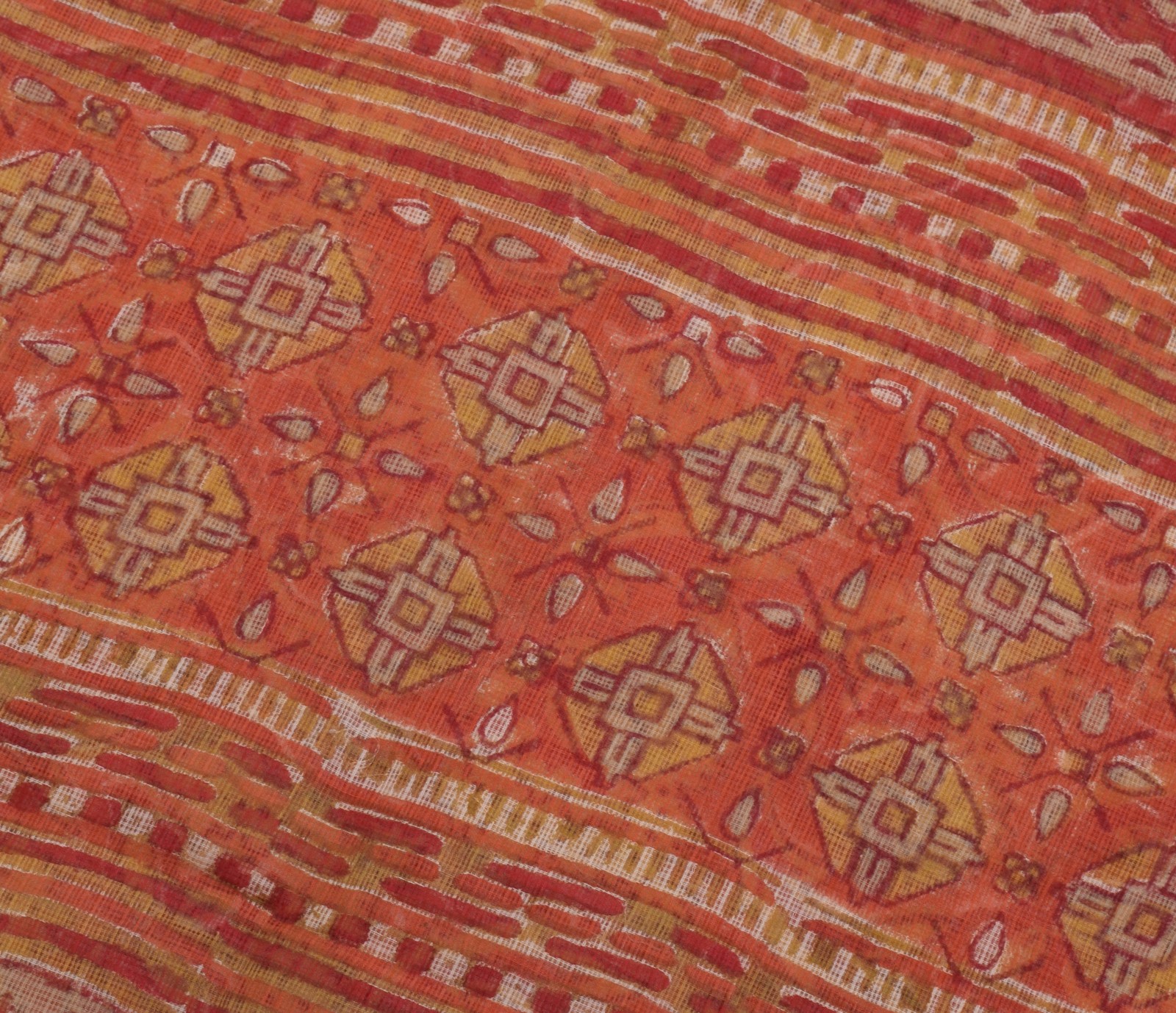 Sushila Vintage Indian Saree 100% Pure Cotton Printed Floral Craft 5 Yard Fabric