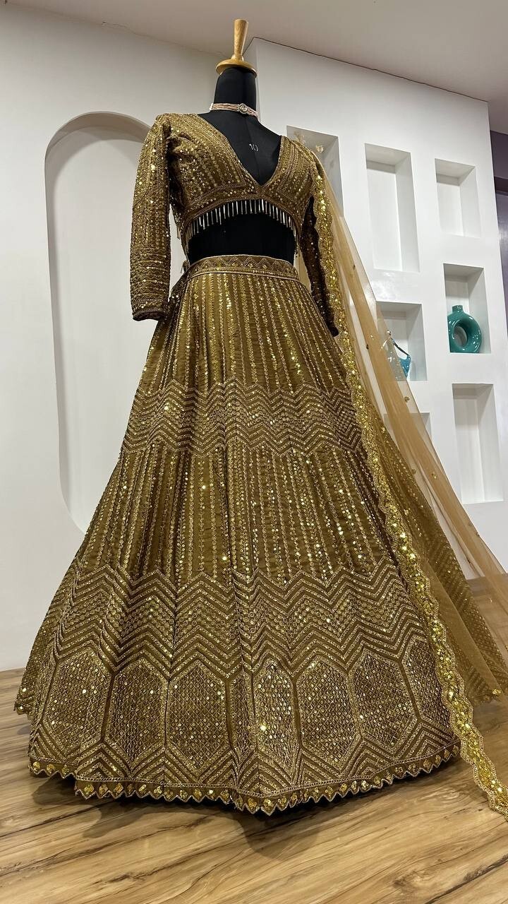 Reception Wear Kasturi Silk Georgette Lehenga Choli With Net Dupatta For Women