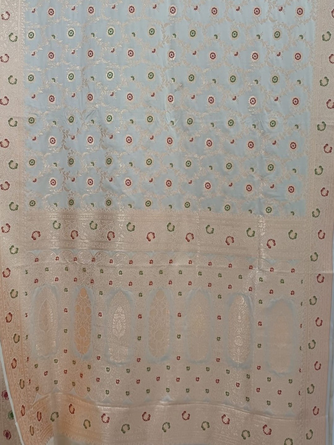 Banarasi Silk Cream & Golden Zari Weaving Work Unstitched Blouse