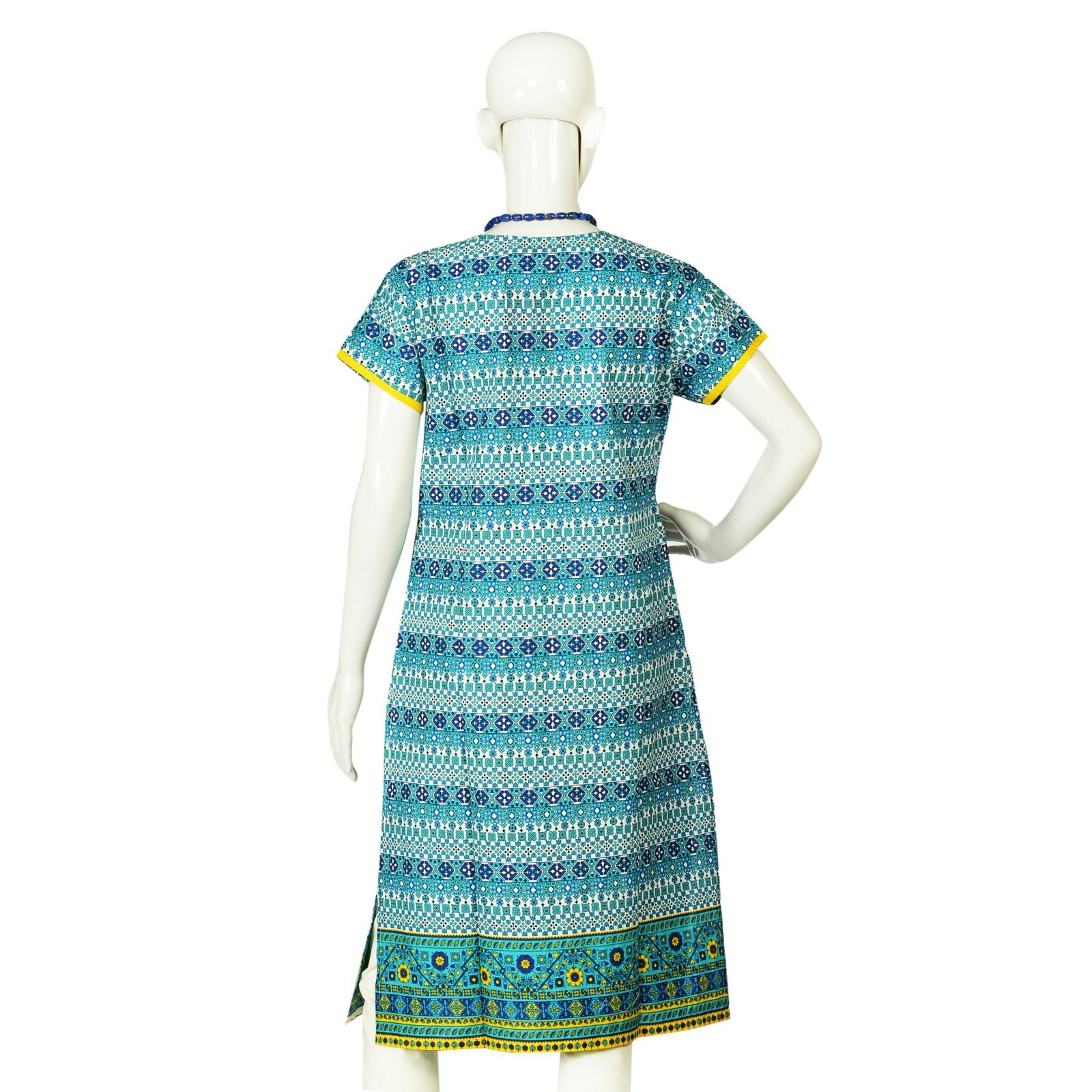Srishti XL-107cm 100% Cotton Kurta /Mughal Inspired Geometric Print/FREE SHIP