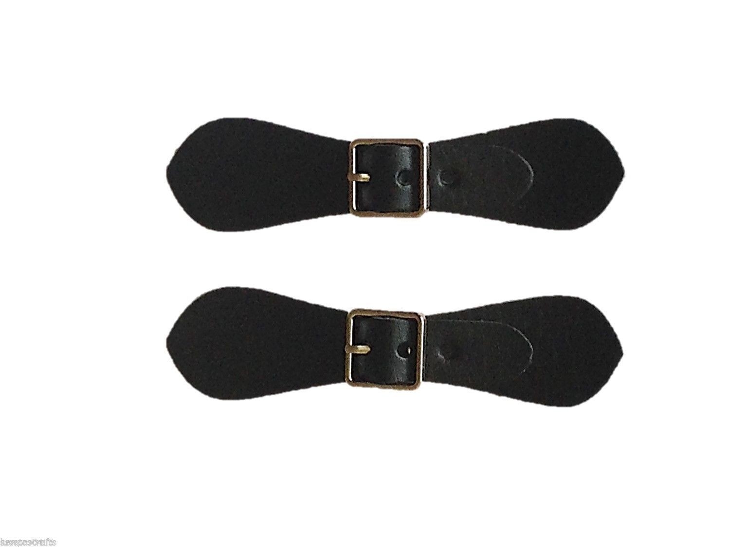 1 Pair Black Kilt Straps Imitation Leather with Alloy Buckle – 2cm Extender
