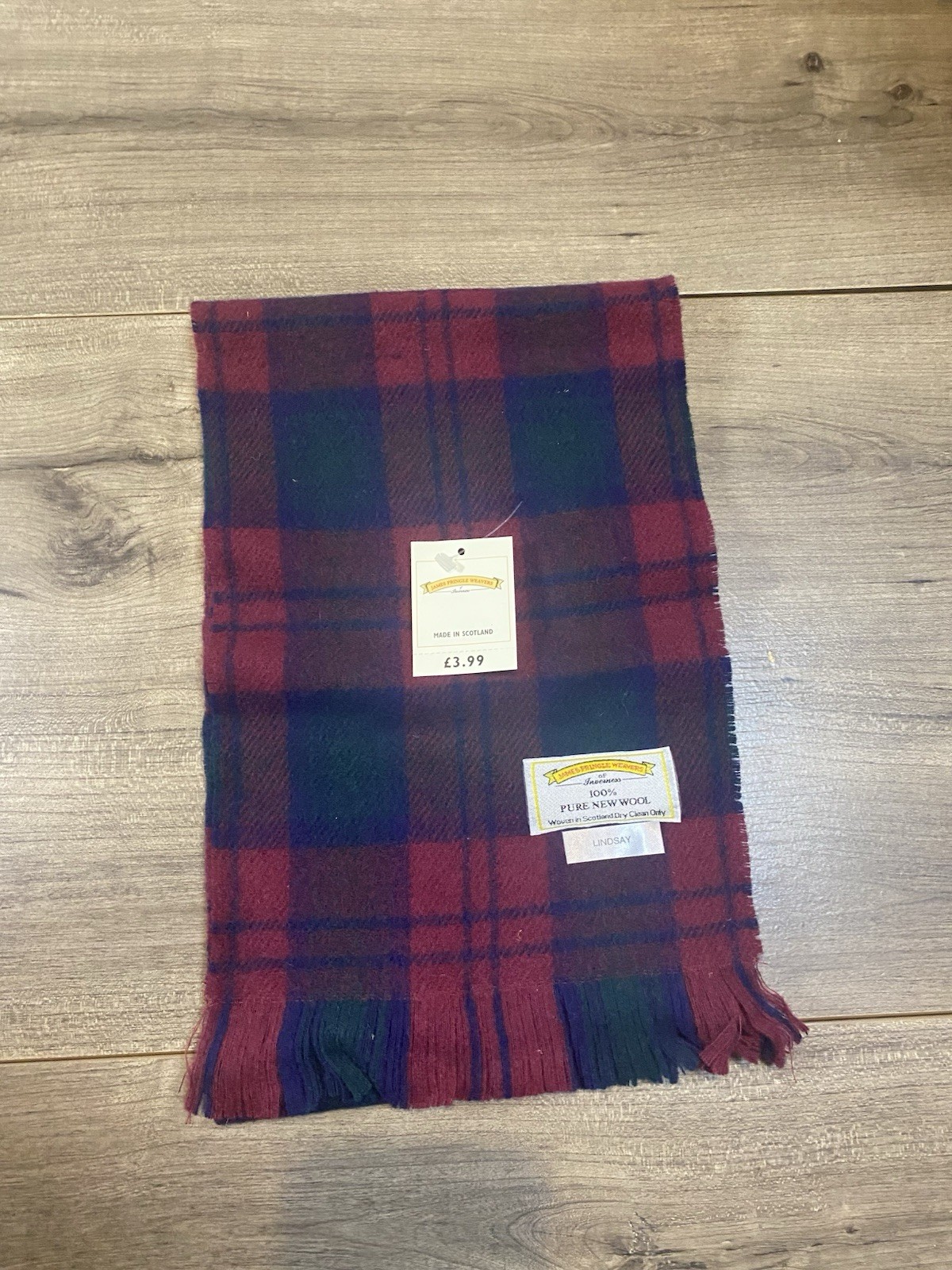 Pure 100% New Wool Scotland NWT tartan Scarf
