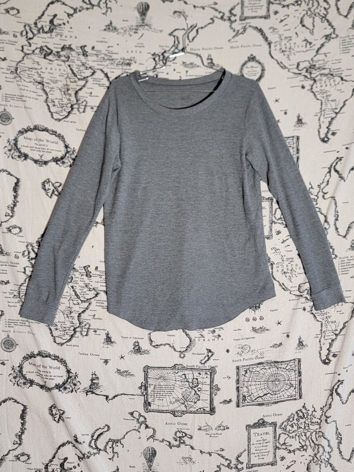 GILLIGAN & O’MALLEY Women’s Gray Long Sleeve Thermal Top L