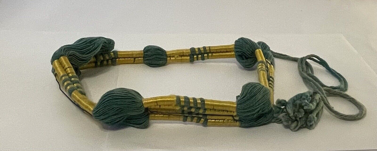 Headband 2 Vintage Headwear Scarf Ropes Dark Green & Yellow Green
