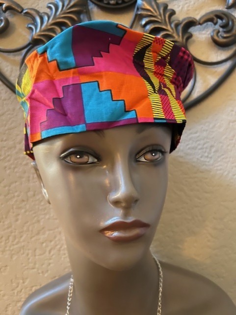Kufi Multi-Color Cotton Hat Designs w/elastic back. 18 -20″ Circumference.