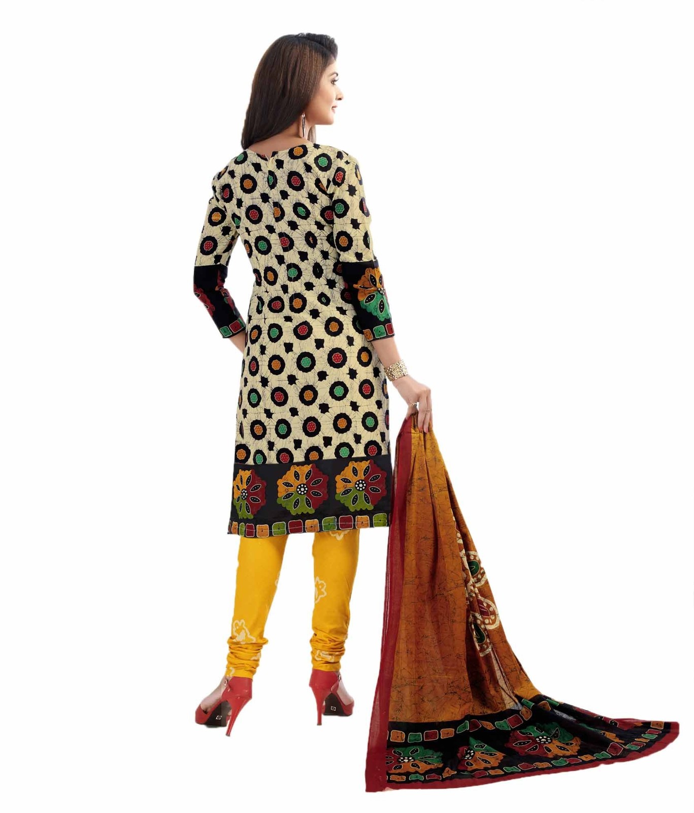 Miraan Printed Unstitched Cotton Dress Material | SAN7028 Multi