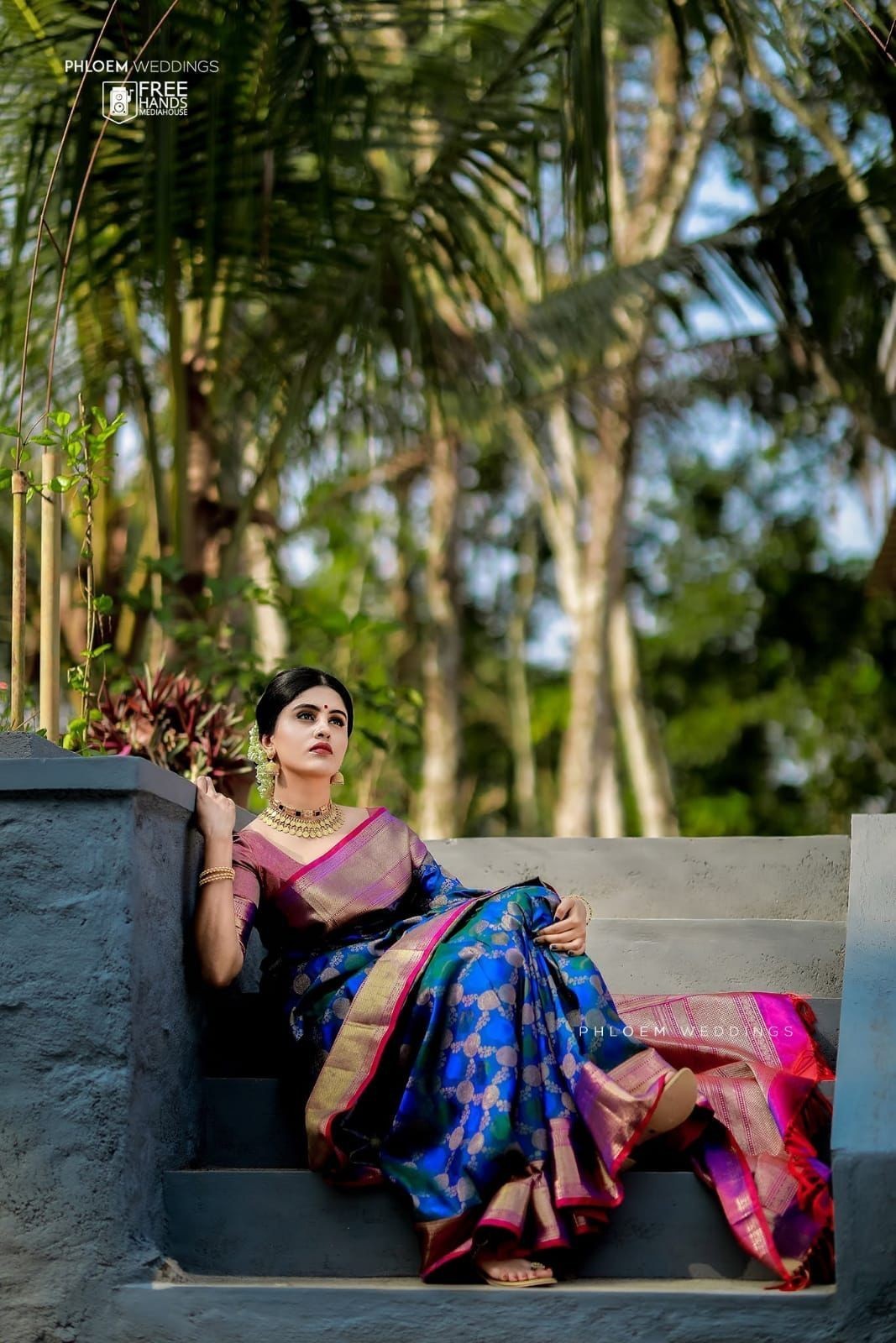 Designer Sari Soft Lichi Silk Jari Bridal Saree Blouse South Indian Party Wear