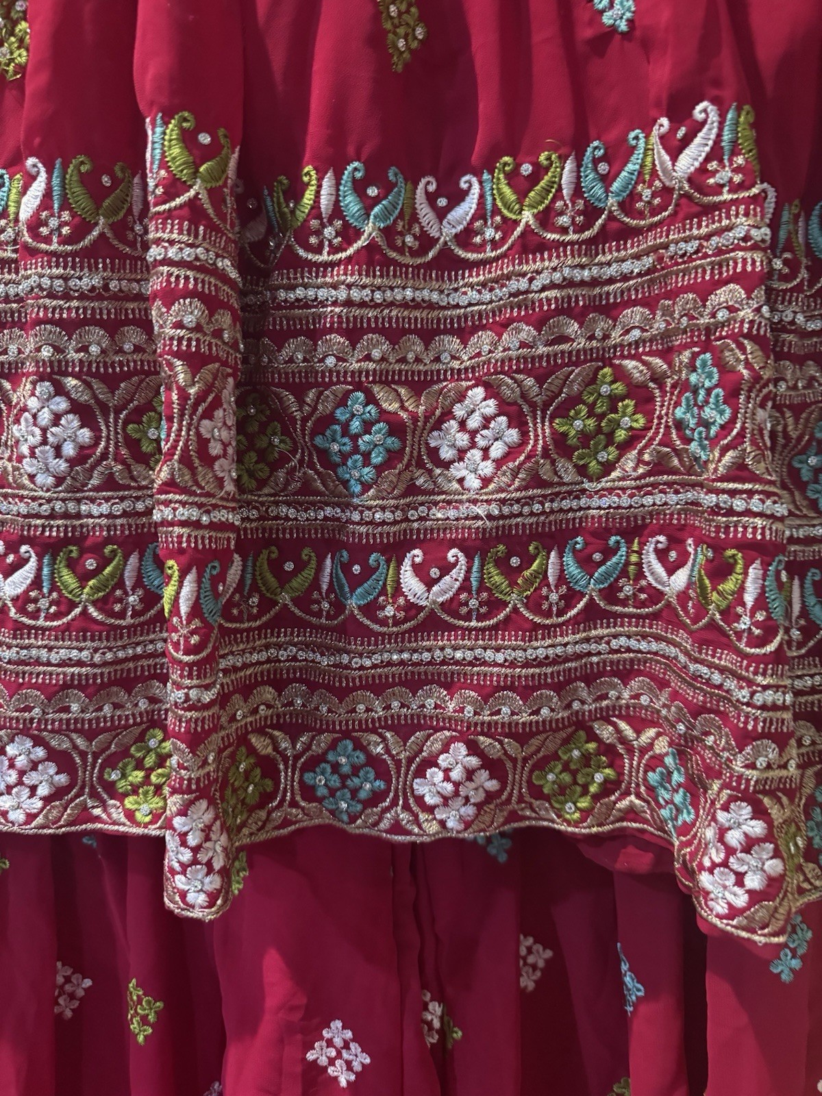 Rust Brown Hand Embroidered Anarkali Dress | Zardosi Work Designer Long Frock