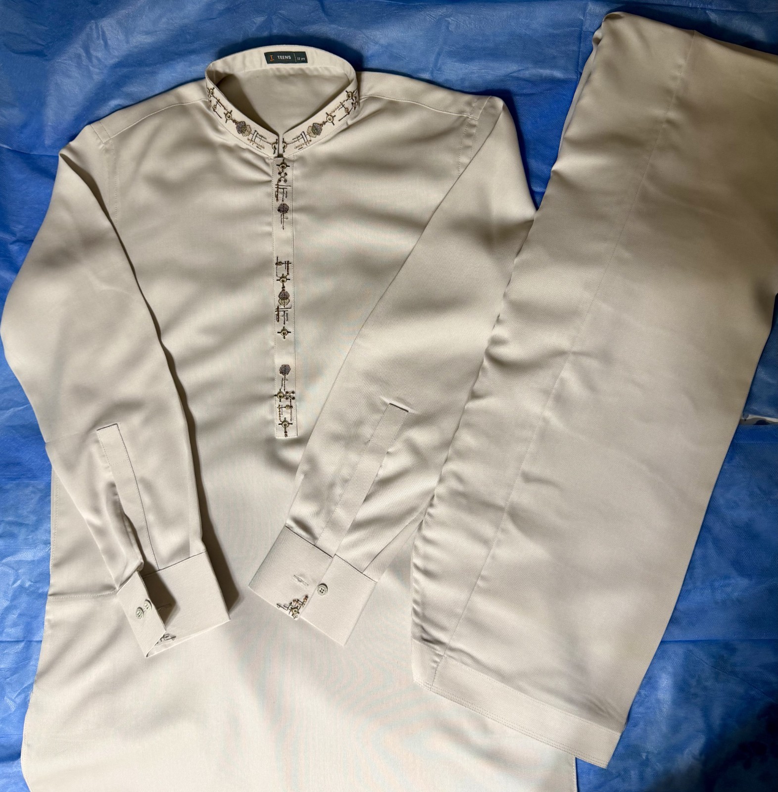 Pakistani/Indian Dress (Shalwar Kameez) by J. for 12-13 year-old boy