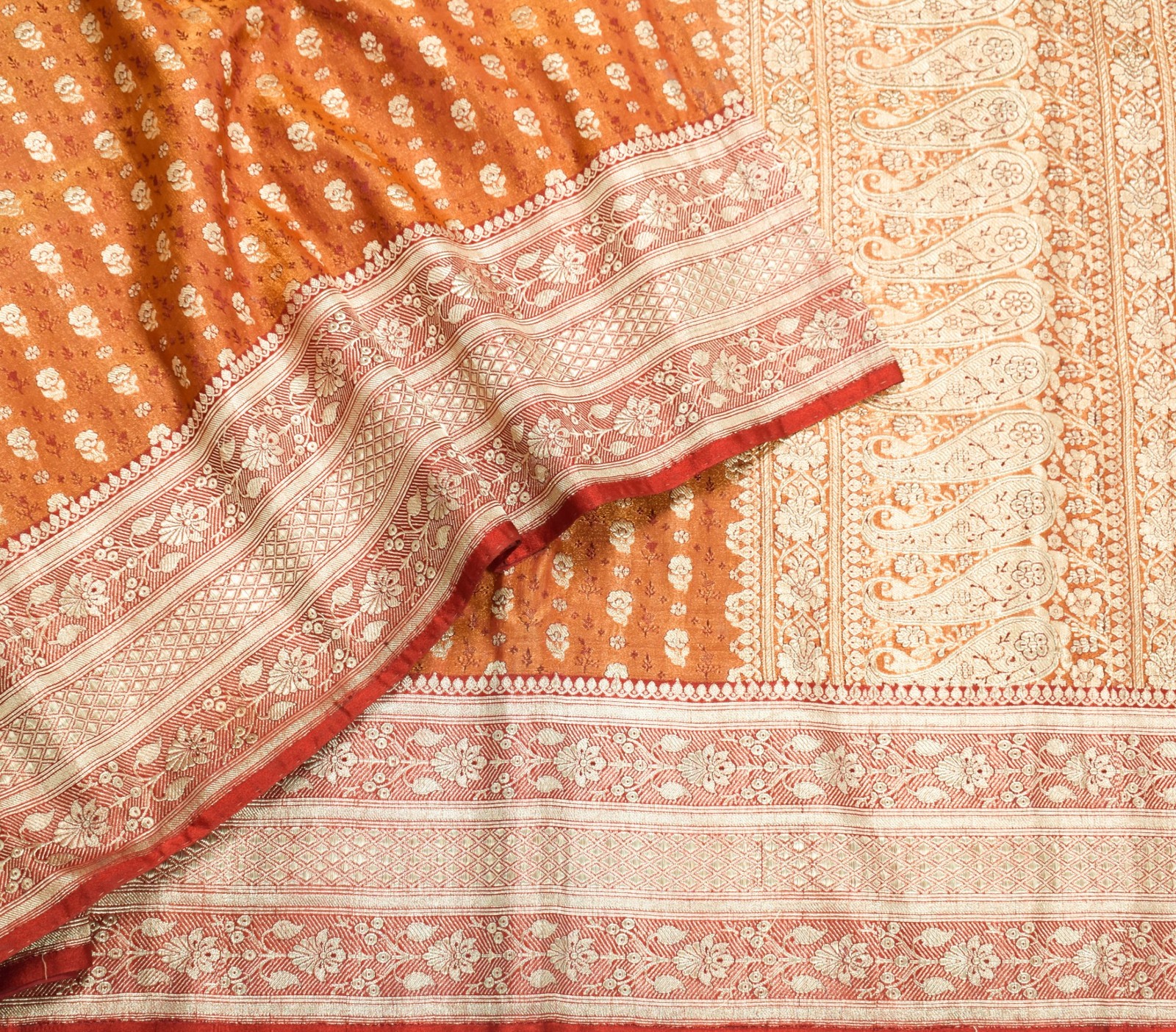 Sushila Vintage Heavy Saree Blend Satin Silk Banarasi Brocade Woven Sari Fabric