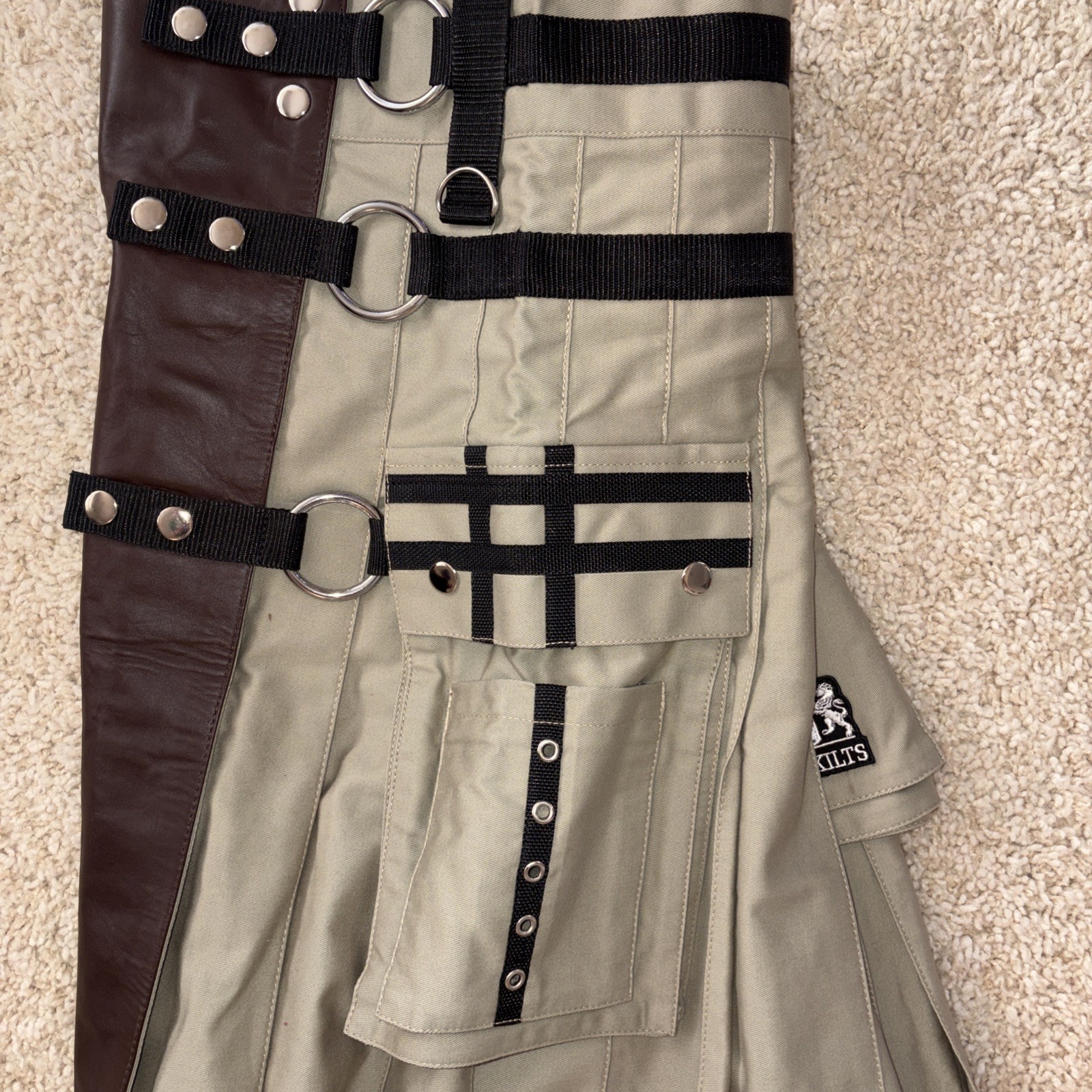 Superkilts Olive Green Cotton Utility Kilt Irish Scottish Highland