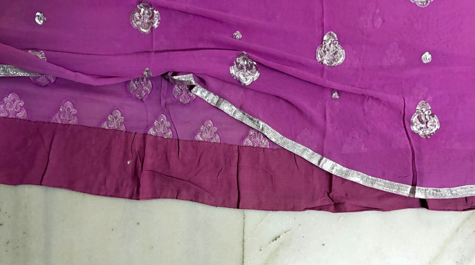 Women Dress Indian Vintage Saree Printed Used Dressmaking Material Beige Sari 5Y