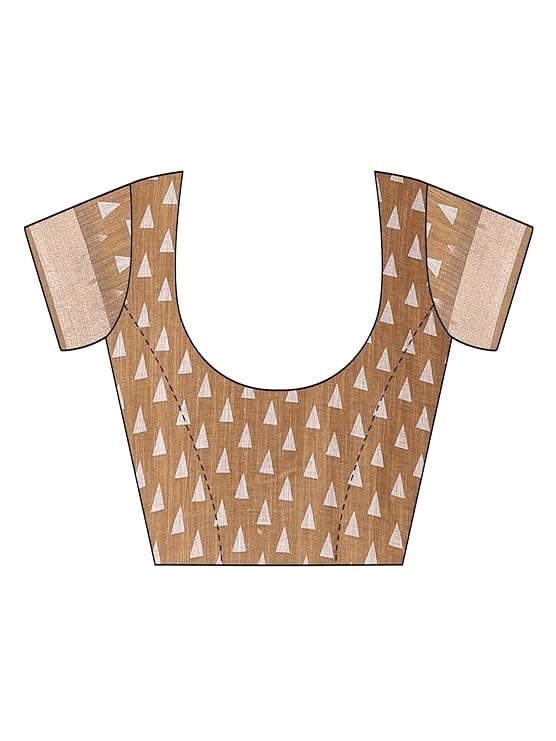 Women’s Striped Pattern Cotton Silk Saree and Unstitched Blouse Piece