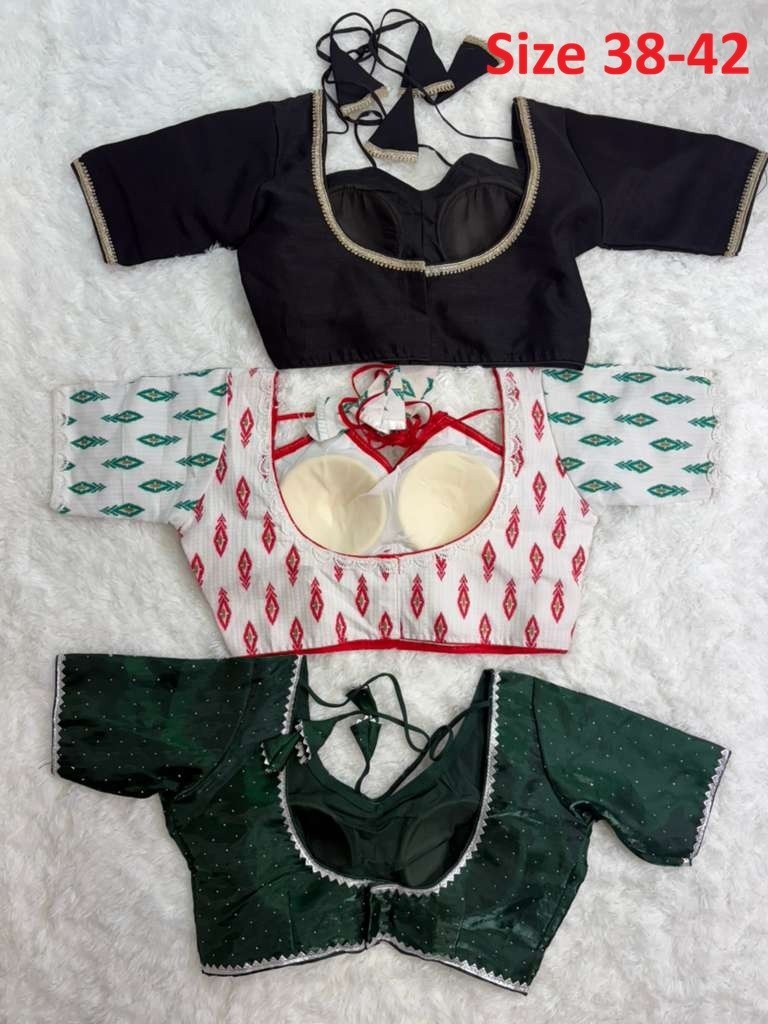 Set of 3 Embroidered Party Wear Readymade Blouses