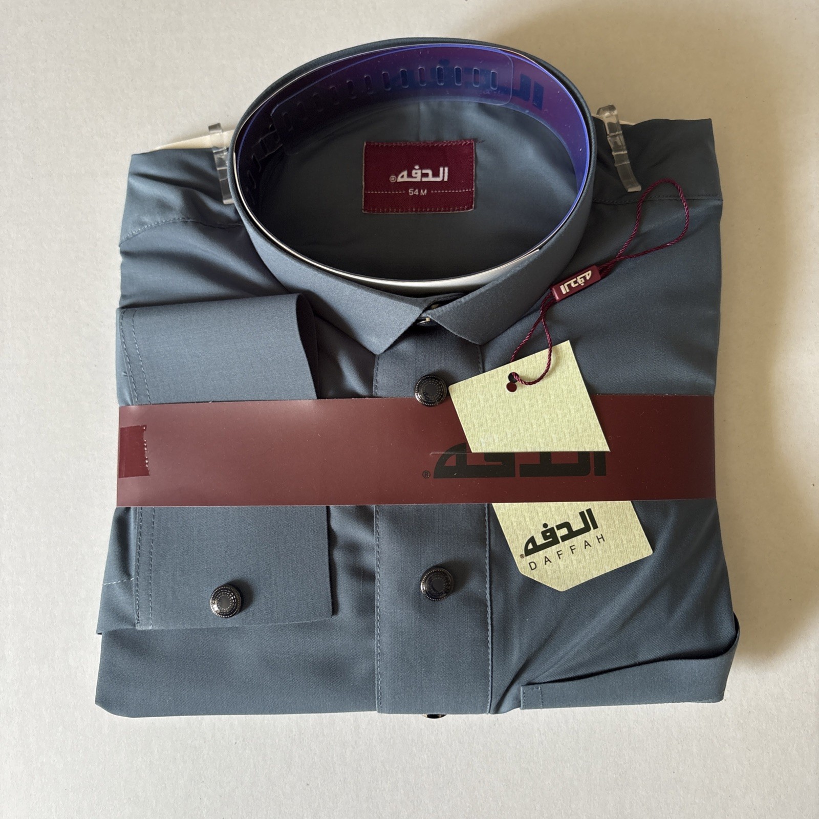 MEN Size 54M DAFFAH High Quality ALL SEASON Thobe CUFF SLEEVE SHIRT COLAR