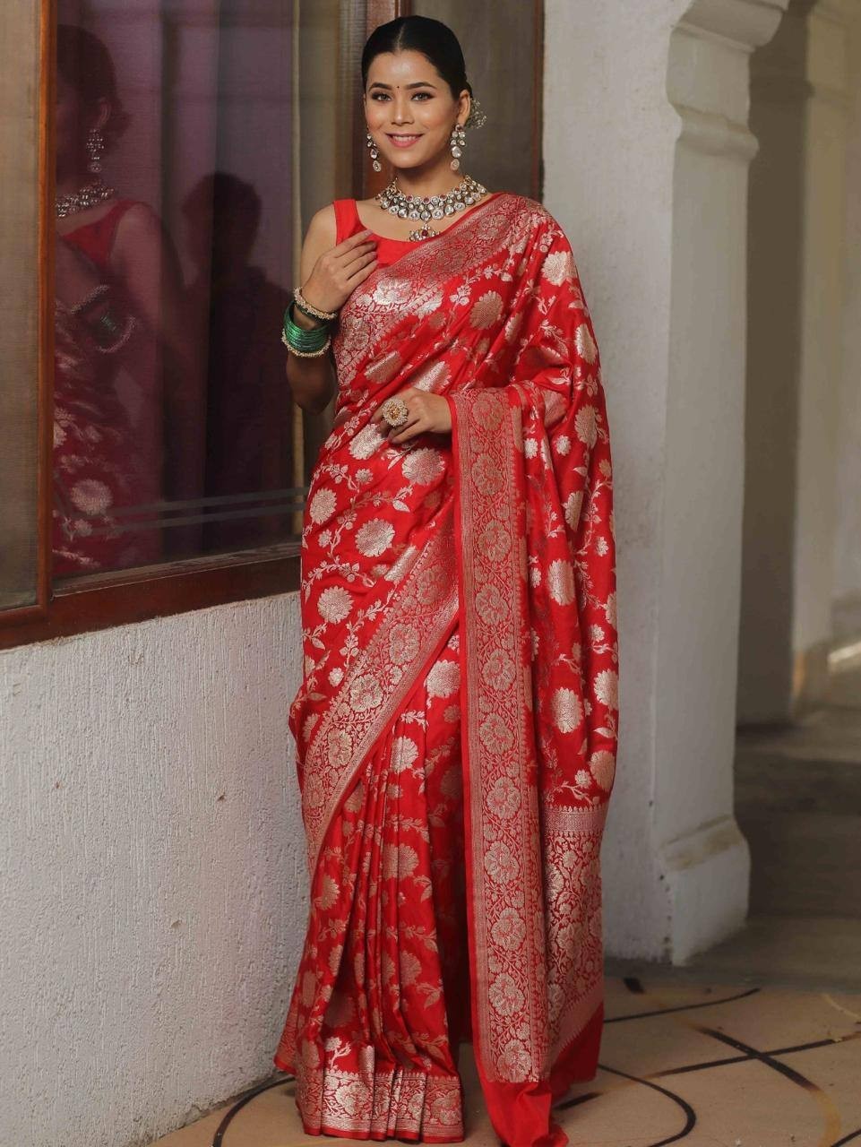 Designer Silk Saree With Blouse South Indian Wedding Party Bollywood Style Wear